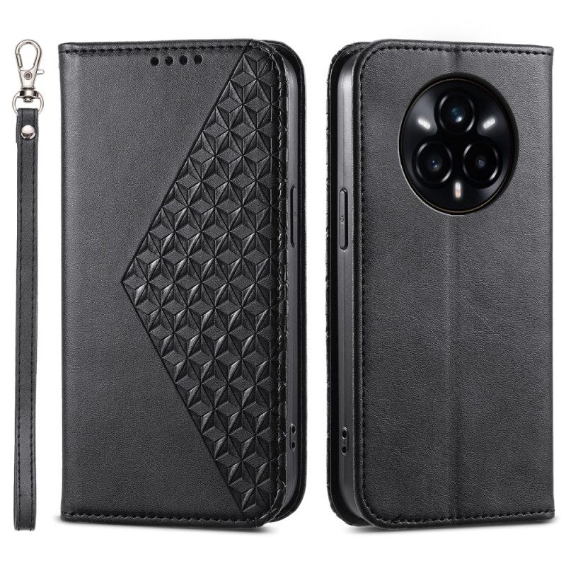 Nahkakotelo Realme 14 Pro Plus 5g Puhelinkuoret Teksturoitu Hihnalla