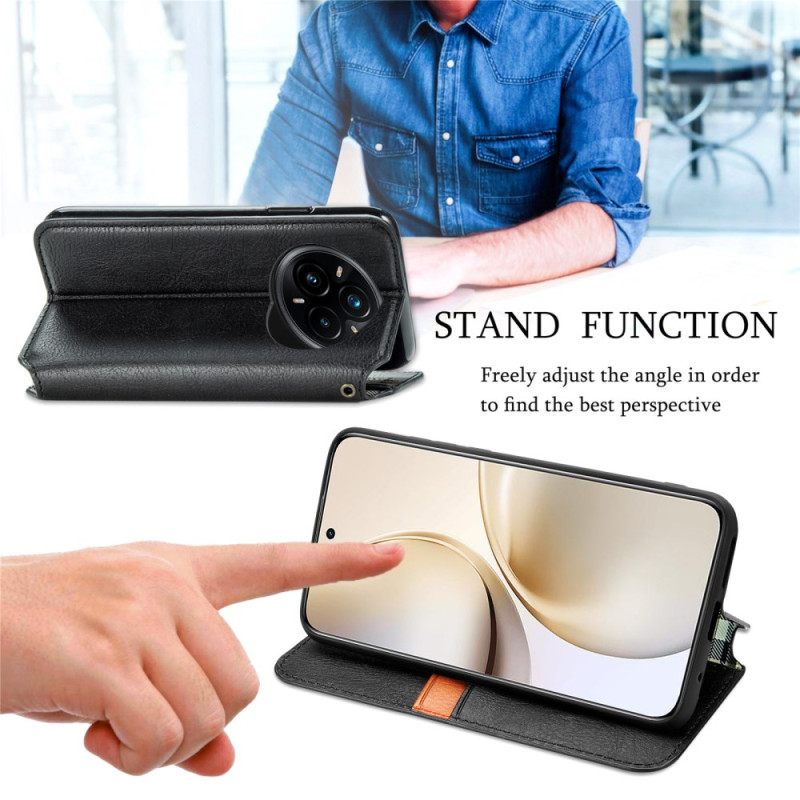 Nahkakotelo Realme 14 Pro Plus 5g Vintage-mokkanahkaefekti