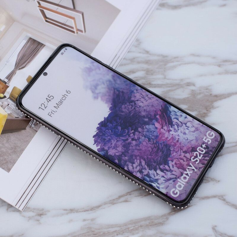 Kuori Samsung Galaxy S20 Plus 4G / 5G Paljetteja Ja Timantteja Sormustuki