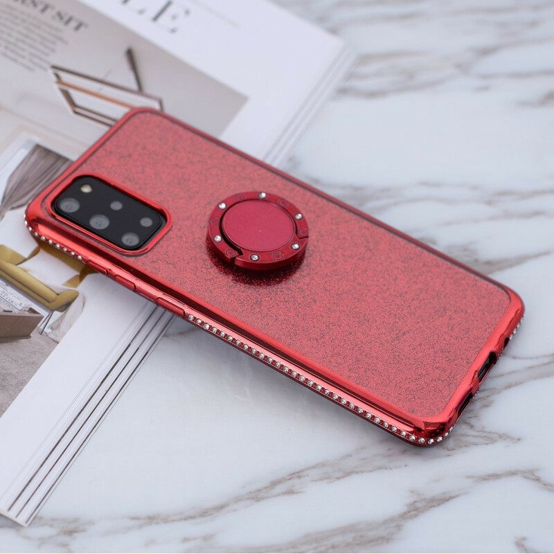 Kuori Samsung Galaxy S20 Plus 4G / 5G Paljetteja Ja Timantteja Sormustuki