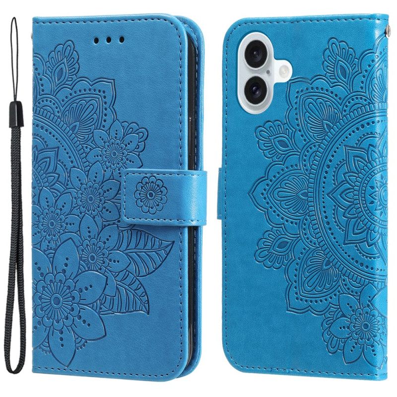 Kotelot iPhone 16 Mandalakuvio Hihnalla