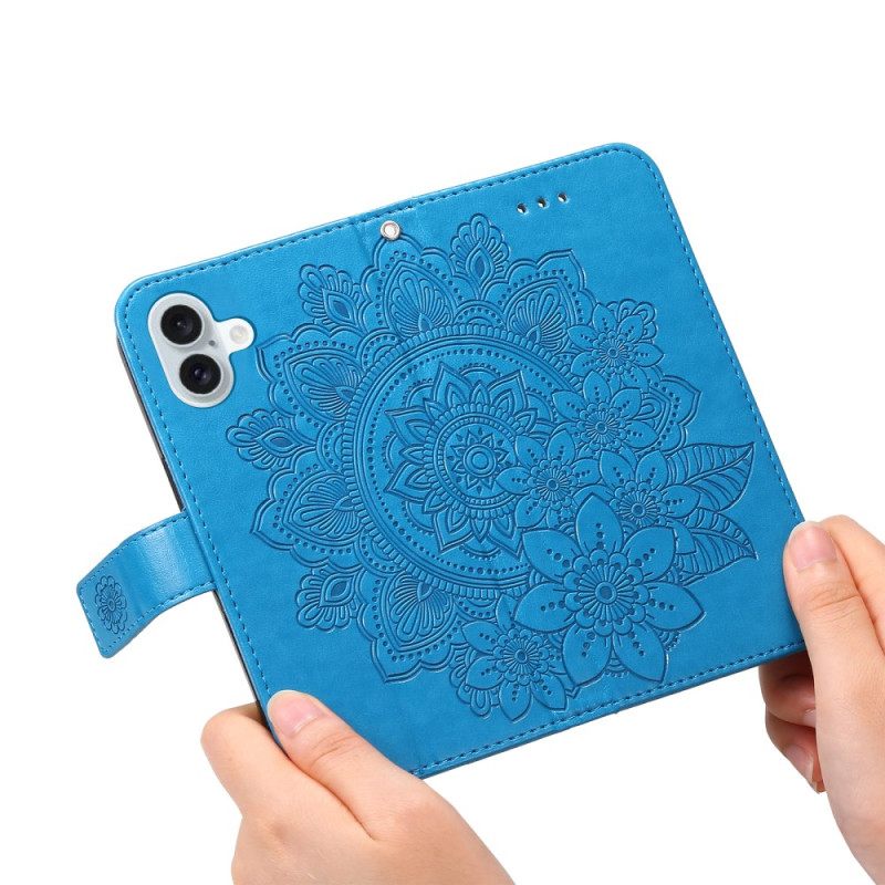 Kotelot iPhone 16 Mandalakuvio Hihnalla