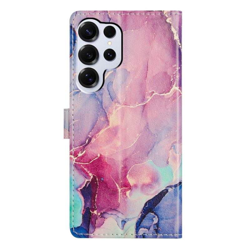 Kotelot Samsung Galaxy S26 Ultra Vihreä Ja Vaaleanpunainen Marmori