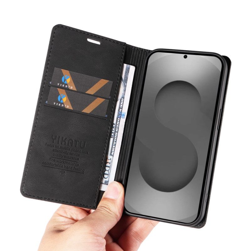 Nahkakotelo Samsung Galaxy S26 Ultra Yikatu Mokkanahkaefekti