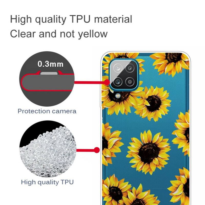 Case Samsung Galaxy A12 / M12 Auringonkukat