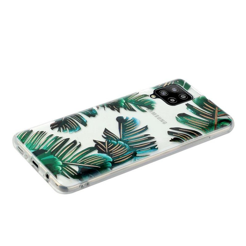 Case Samsung Galaxy A12 / M12 Läpinäkyvät Vihreät Lehdet