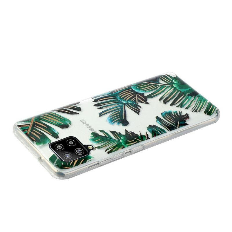 Case Samsung Galaxy A12 / M12 Läpinäkyvät Vihreät Lehdet