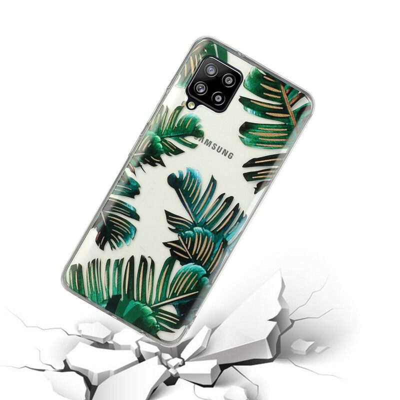 Case Samsung Galaxy A12 / M12 Läpinäkyvät Vihreät Lehdet