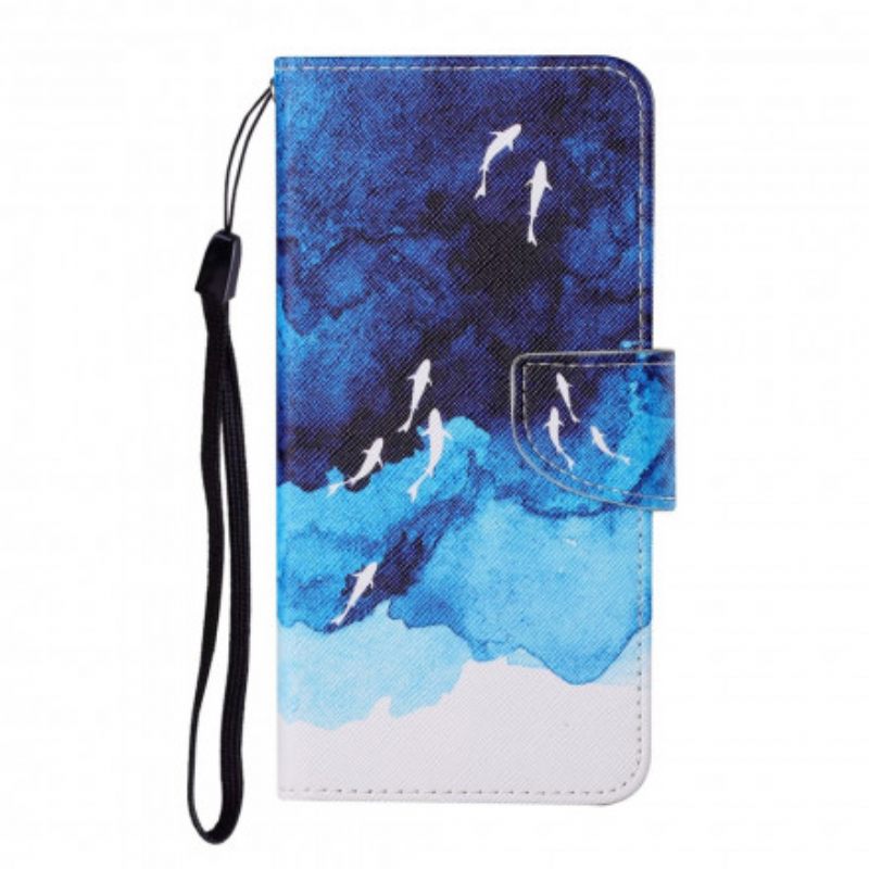 Kotelot Samsung Galaxy A12 / M12 Sea Kaulanauhalla