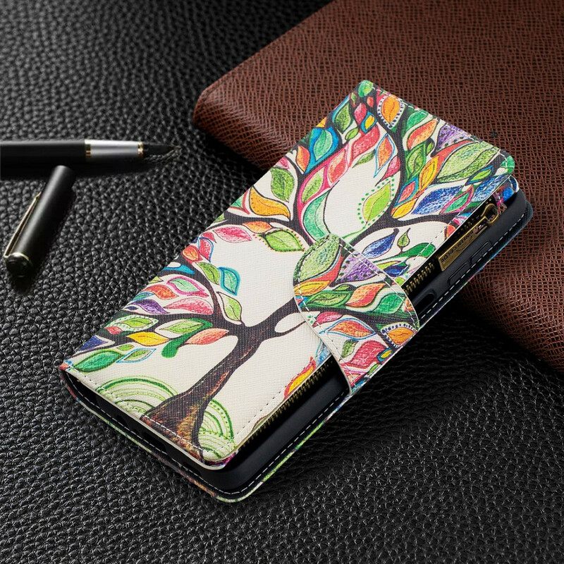 Kotelot Samsung Galaxy A12 / M12 Vetoketjullinen Puutasku