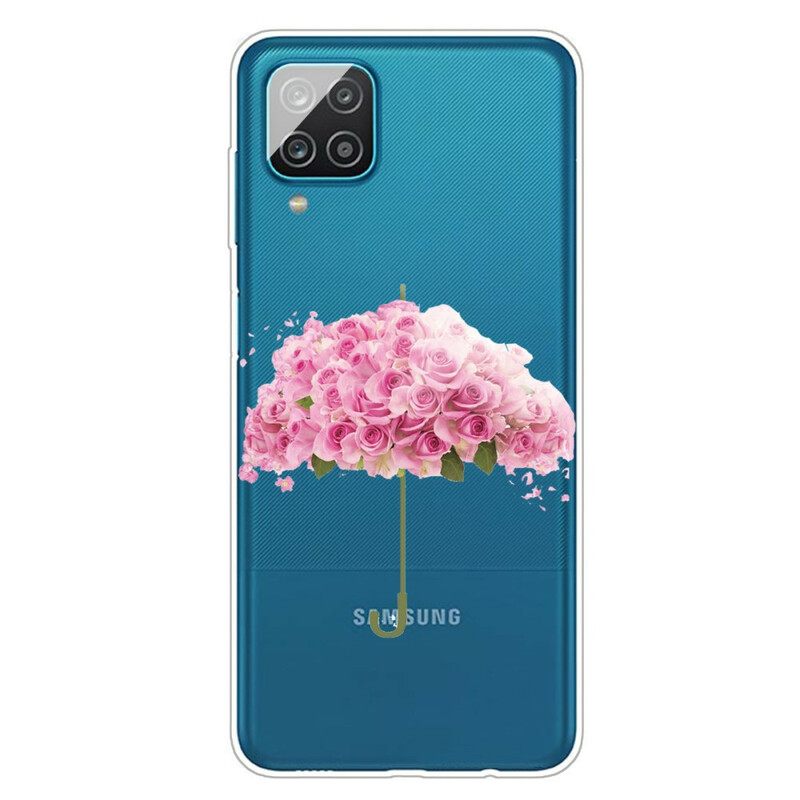 Kuori Samsung Galaxy A12 / M12 Sateenvarjo Ruusuissa