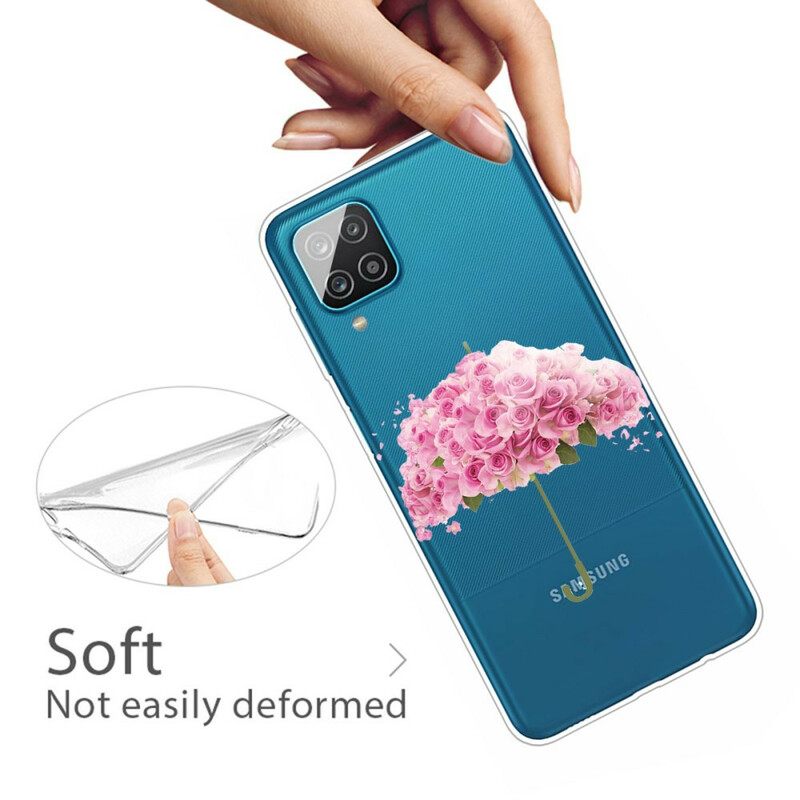 Kuori Samsung Galaxy A12 / M12 Sateenvarjo Ruusuissa