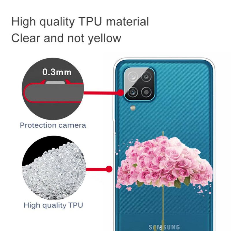 Kuori Samsung Galaxy A12 / M12 Sateenvarjo Ruusuissa