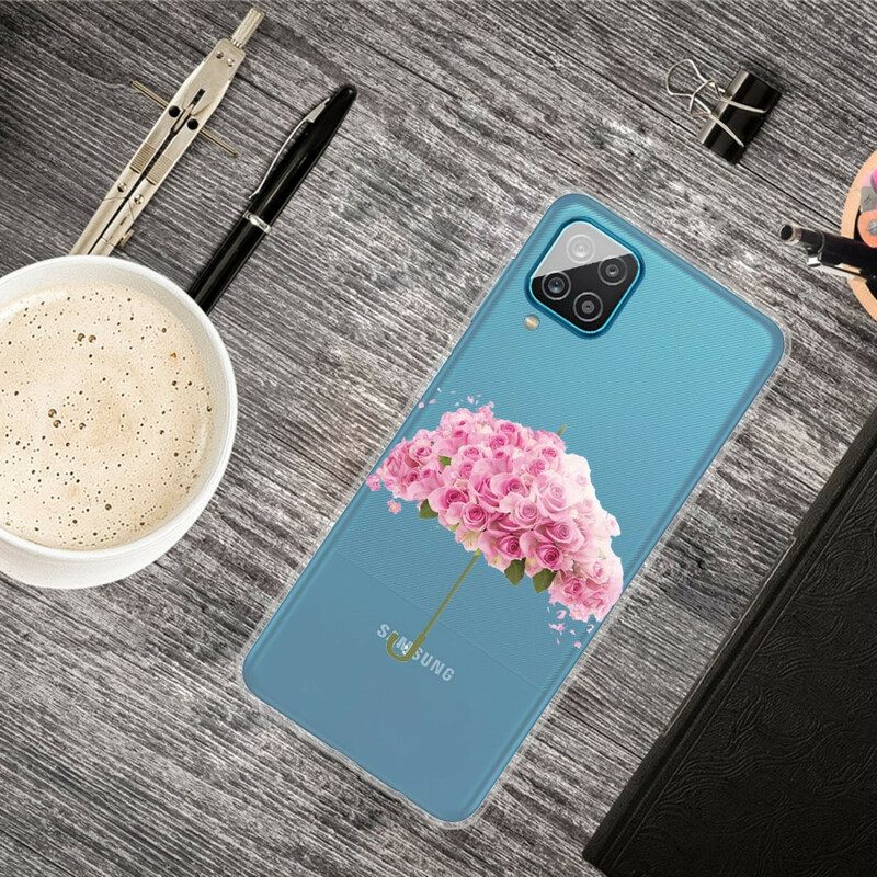 Kuori Samsung Galaxy A12 / M12 Sateenvarjo Ruusuissa