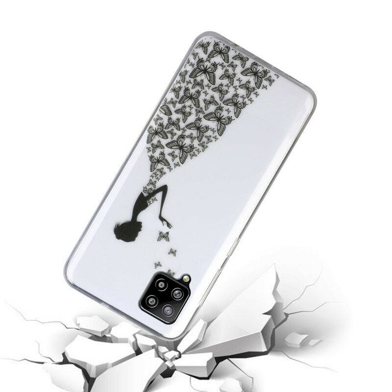 Kuori Samsung Galaxy A12 / M12 Transparent Butterflies Mekko