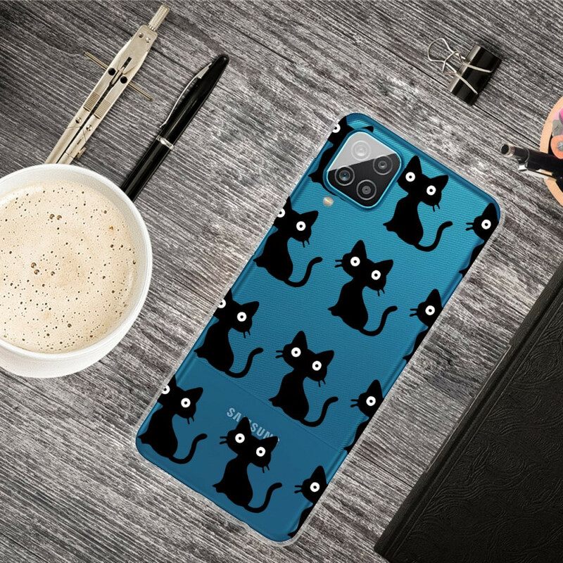 Kuori Samsung Galaxy A12 / M12 Useita Mustia Kissoja
