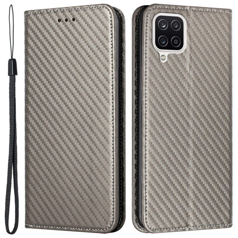Puhelinkuoret Samsung Galaxy A12 / M12 Suojaketju Kuori Kotelot Flip Hiilikuituhihna