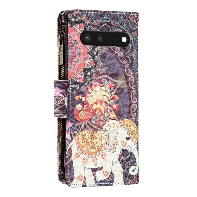 Nahkakotelo Google Pixel 7 Lompakkokuori Elephant Wallet