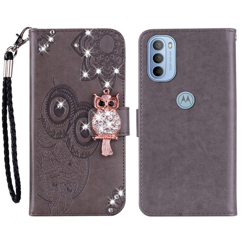 Flip Case Moto G31 / Moto G41 Pöllömandala Ja Charm