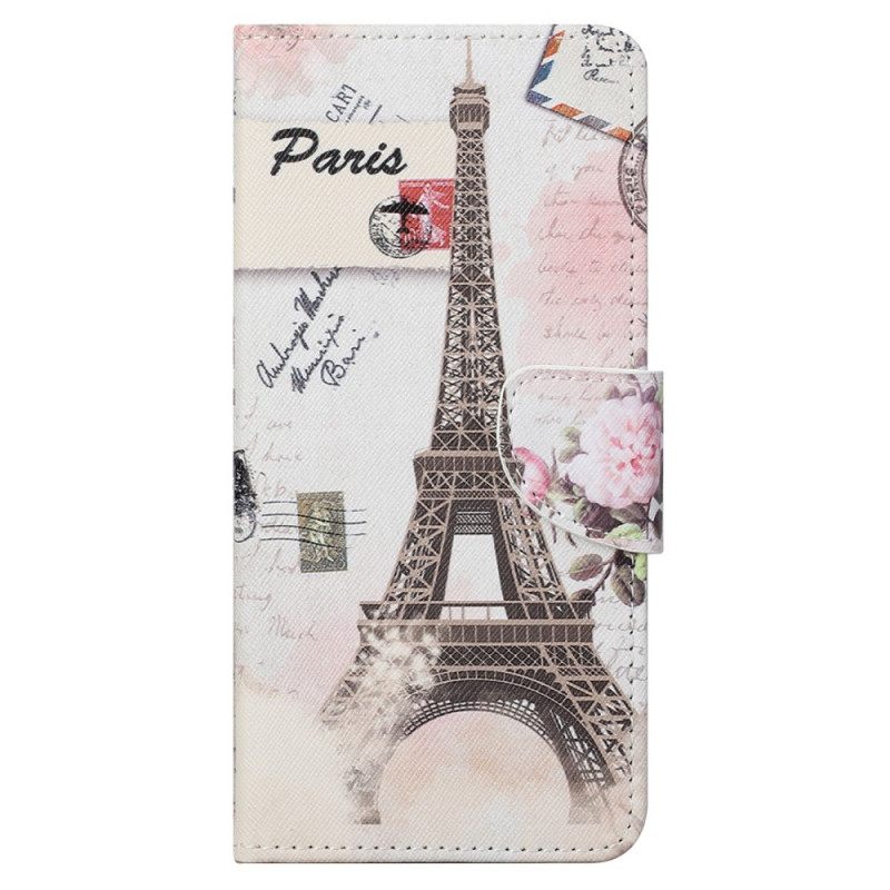 Flip Case Moto G31 / Moto G41 Retro Eiffel-torni