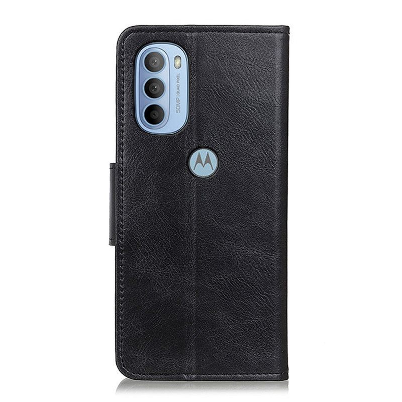 Kotelot Moto G31 / Moto G41 Käännettävä Nahkaefekti
