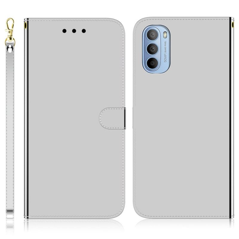 Nahkakotelo Moto G31 / Moto G41 Keinonahkainen Peilin Kansi