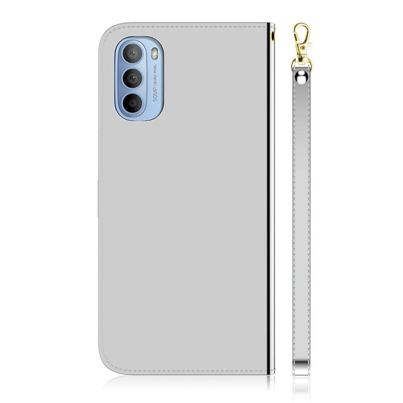 Nahkakotelo Moto G31 / Moto G41 Keinonahkainen Peilin Kansi