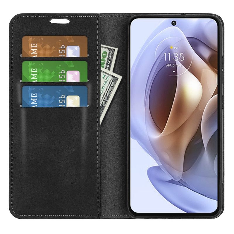 Puhelinkuoret Moto G31 / Moto G41 Kotelot Flip Silk Soft Leather Effect