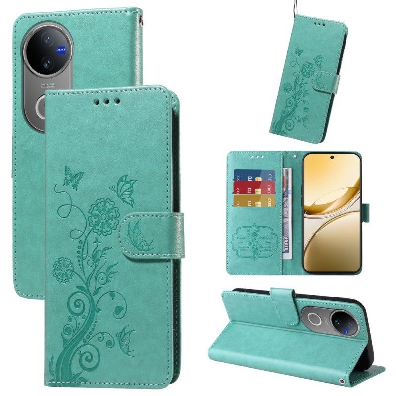 Kotelot Vivo V50 5g Kukkakuvioinen Perhoskuvio Suojakuori