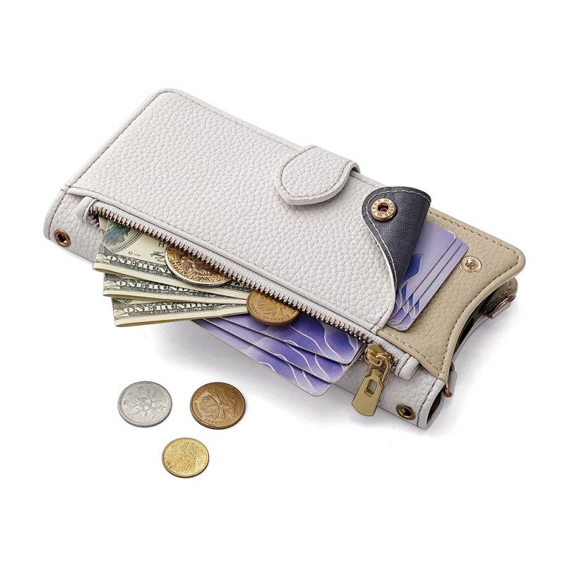 Kotelot Vivo V50 5g Nahkakuvioinen Ja Ketjulompakko Suojakuori