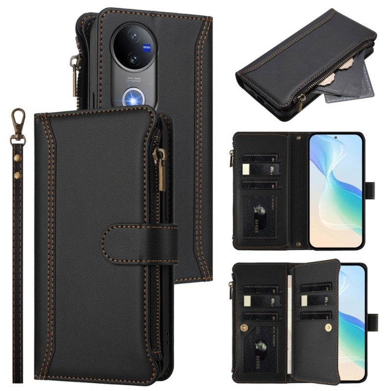 Kotelot Vivo V50 5g Puhelinkuoret 9 Korttipaikkaa Ja Rannehihna