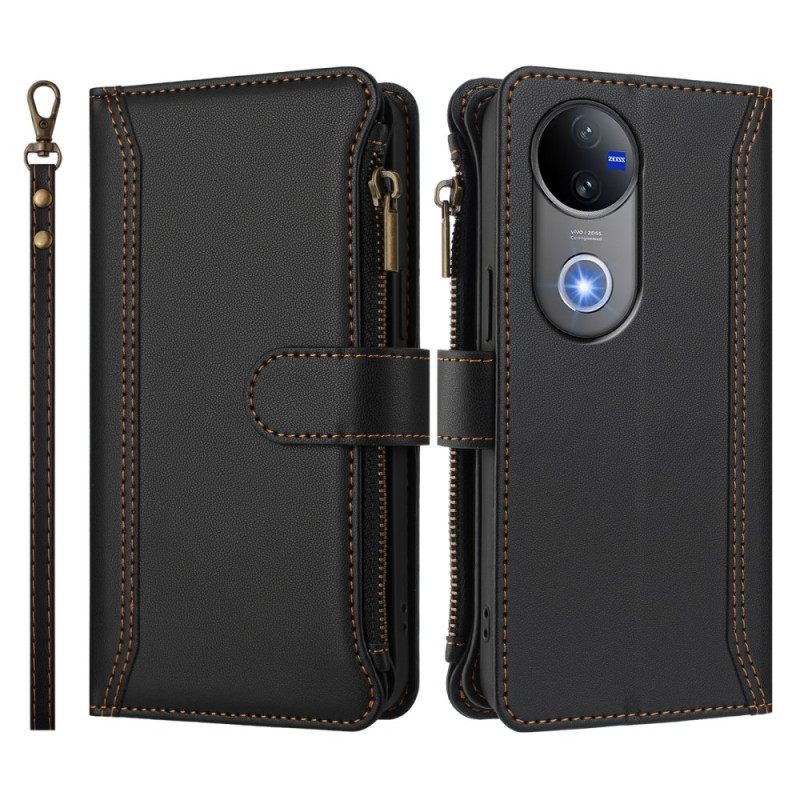 Kotelot Vivo V50 5g Puhelinkuoret 9 Korttipaikkaa Ja Rannehihna