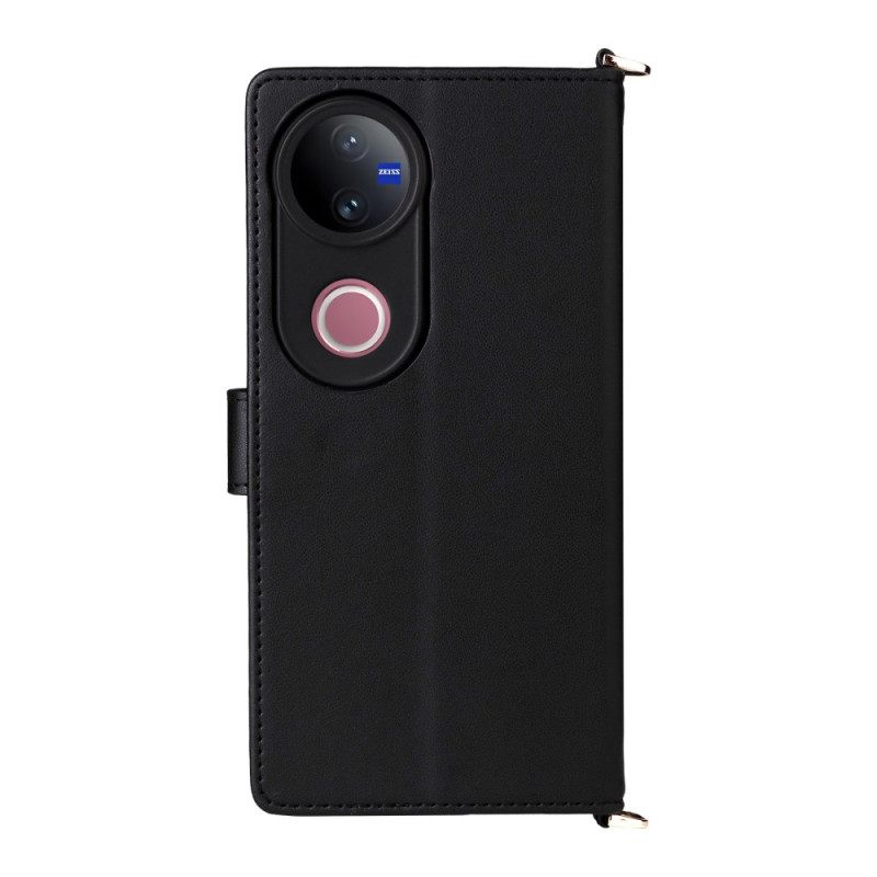 Kotelot Vivo V50 5g Tikattu Hihnoilla Suojakuori