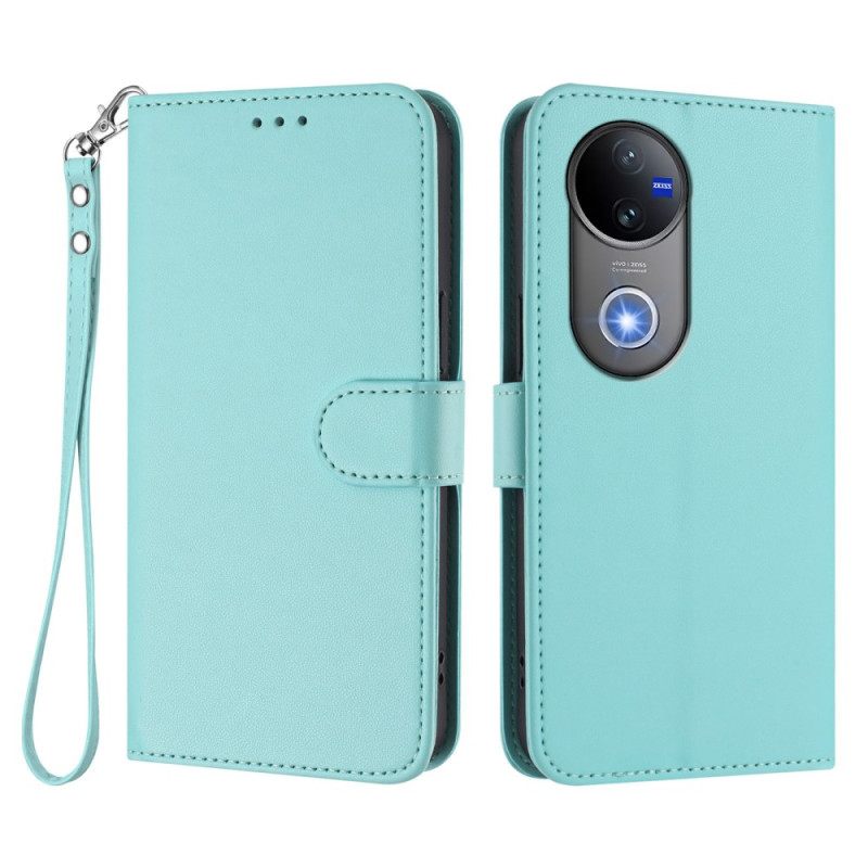 Kuoret Vivo V50 5g Yksinkertaista Tekonahkaa Hihnalla