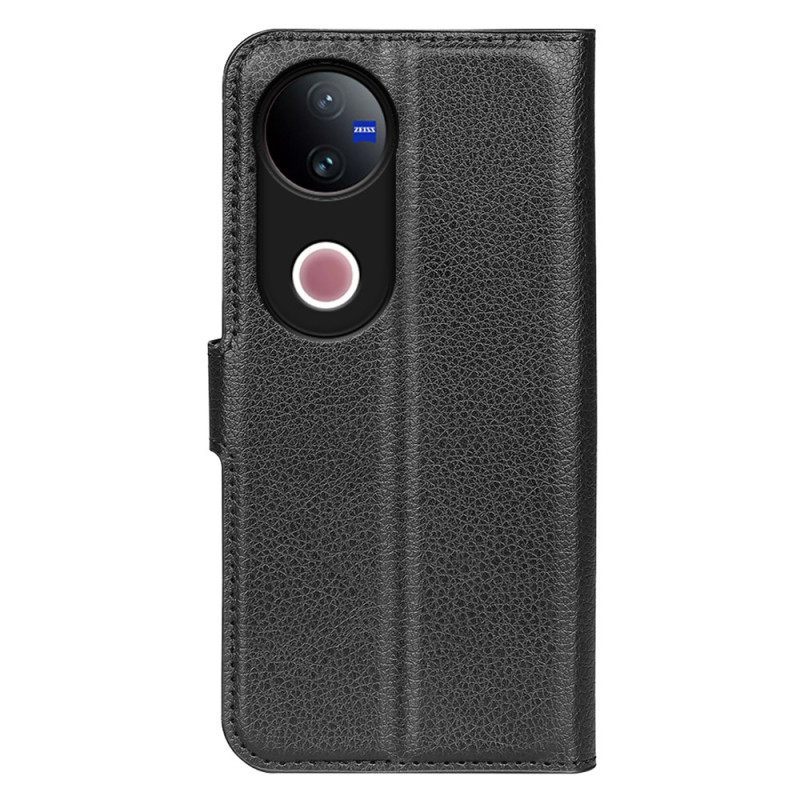 Nahkakotelo Vivo V50 5g Litsi-keinonahkaa