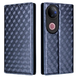 Nahkakotelo Vivo V50 5g Painettu Timanttikuvio Suojakuori