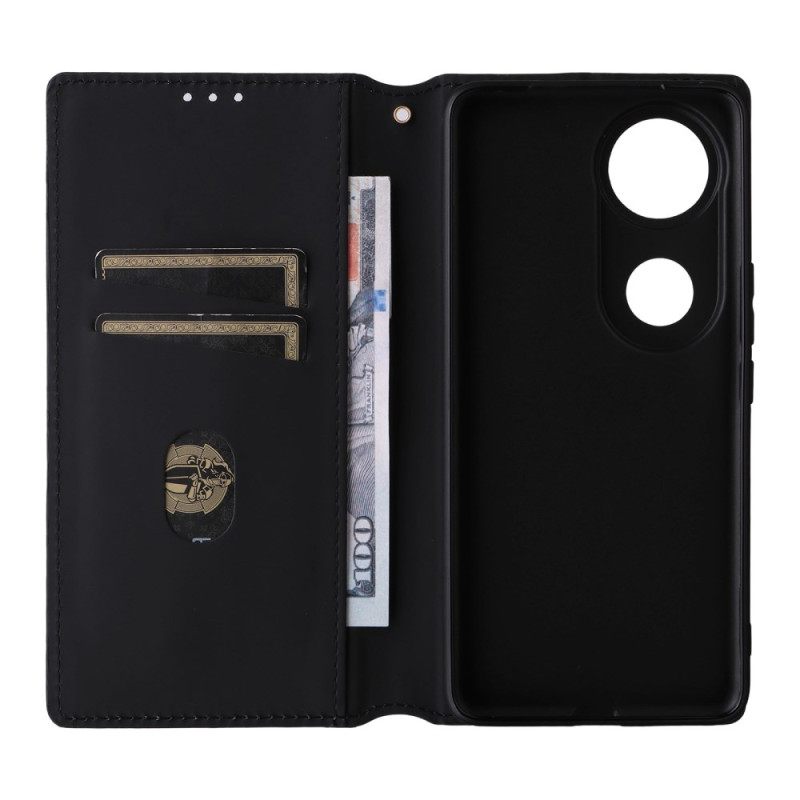 Nahkakotelo Vivo V50 5g Painettu Timanttikuvio Suojakuori