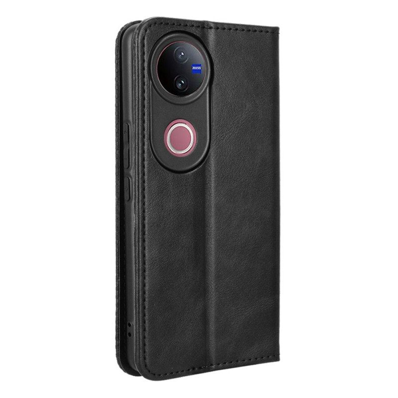 Nahkakotelo Vivo V50 5g Vintage-friisi