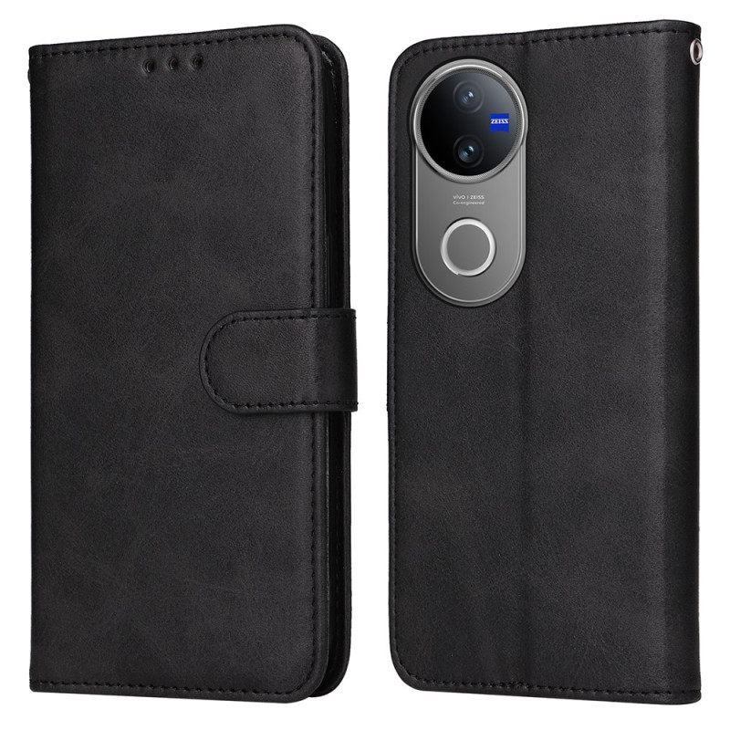 Nahkakotelo Vivo V50 5g Yksinkertaista Nahkakuviota