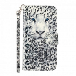Nahkakotelo iPhone XS Max Suojaketju Kuori Tiger Light Strap Kohdevalot