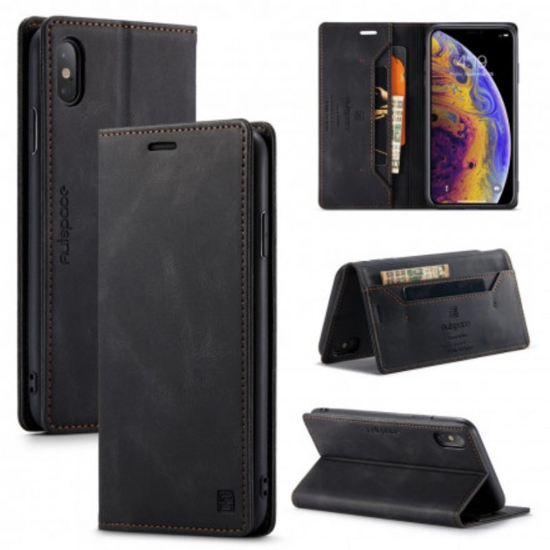 Puhelinkuoret iPhone XS Max Kotelot Flip Leather Effect Rfid-tekniikka