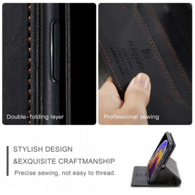 Puhelinkuoret iPhone XS Max Kotelot Flip Leather Effect Rfid-tekniikka