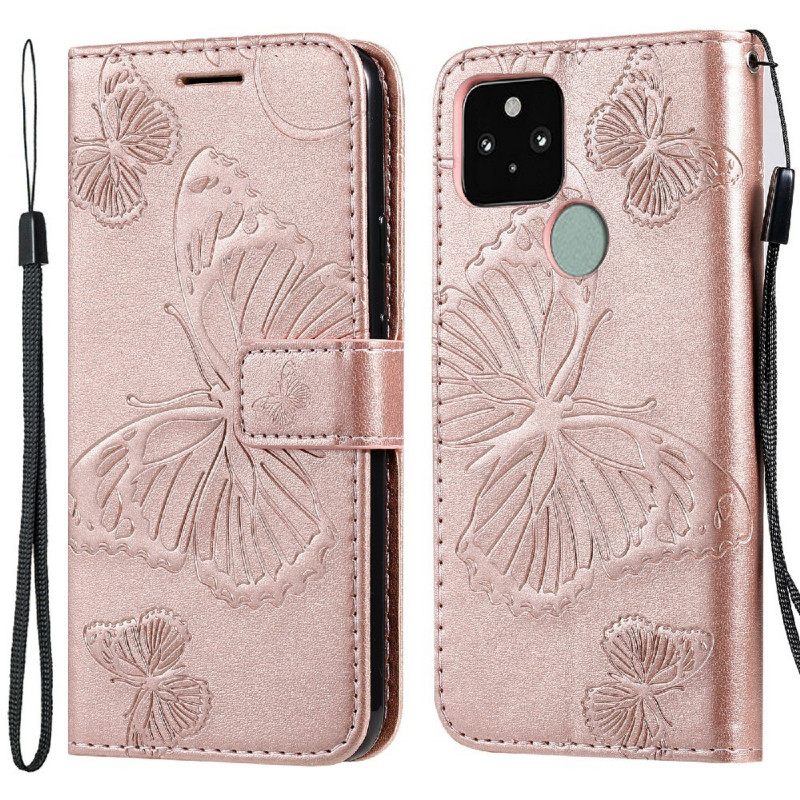 Kotelot Google Pixel 5 Suojaketju Kuori Giant Thong Butterflies