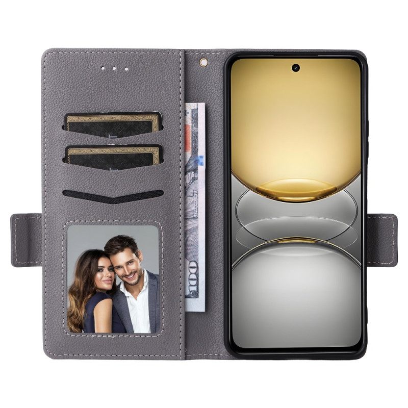 Kotelot Realme C75 Puhelinkuoret Litsikuvioinen Tekonahka Hihnalla