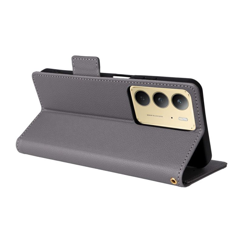 Kotelot Realme C75 Puhelinkuoret Litsikuvioinen Tekonahka Hihnalla