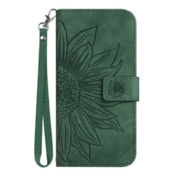 Nahkakotelo Realme C75 Auringonkukkakuvioinen Hihna