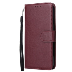 Kotelot Oppo Reno 14 5g Yksivärinen Nahkakuvio Hihnalla Suojakuori