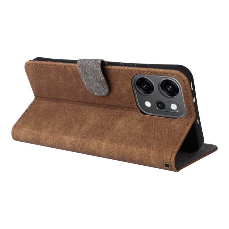 Nahkakotelo Oppo Reno 14 5g Rfid-suojattu Mokkanahkakuvio