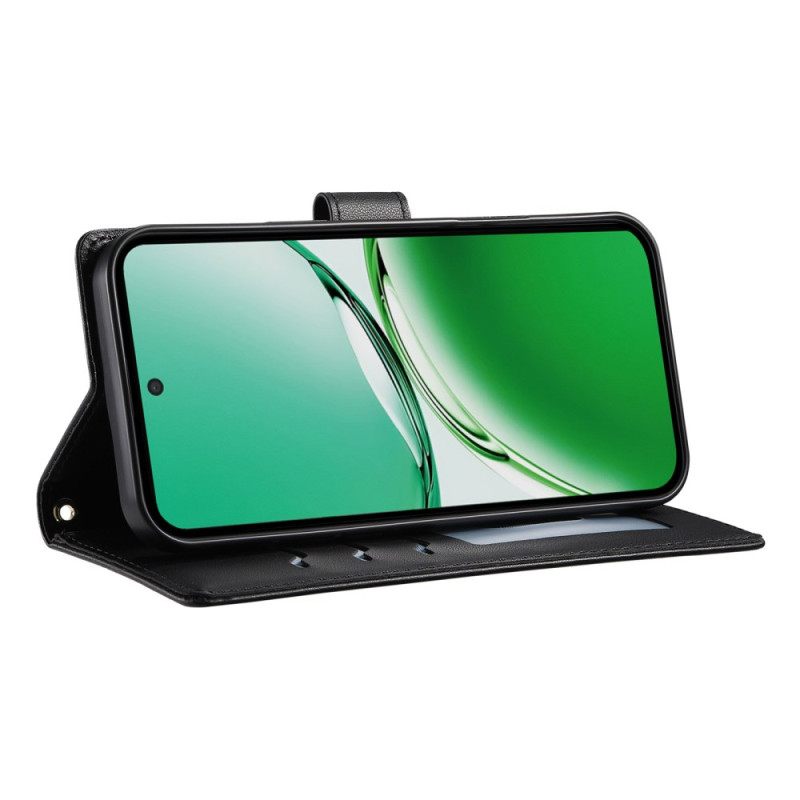 Nahkakotelo Oppo Reno 14 5g Tikattu Malli Jossa Hihna Ja Olkahihna