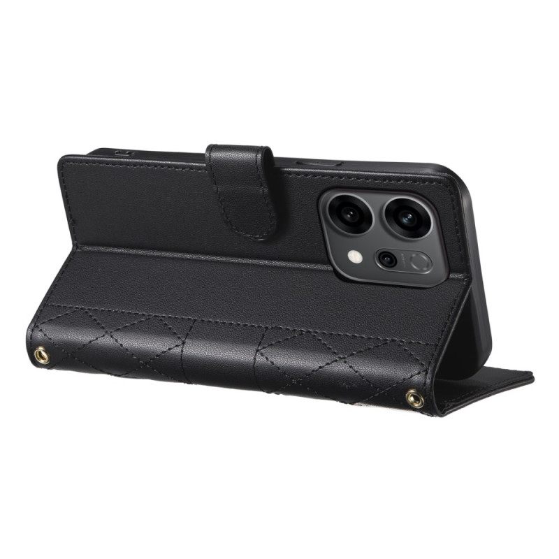 Nahkakotelo Oppo Reno 14 5g Tikattu Malli Jossa Hihna Ja Olkahihna